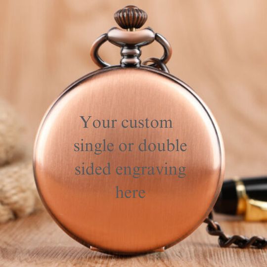 Personalized Engraved Monogram Pocket Watch for Groomsmen