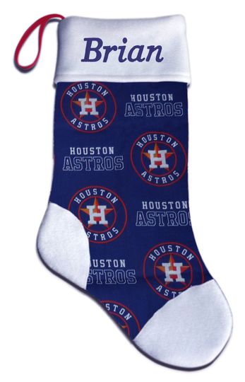 Personalized Houston Baseball Christmas Stocking Embroidered
