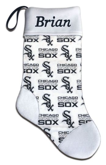 Personalized Chicago WS Baseball Christmas Stocking Embroidered