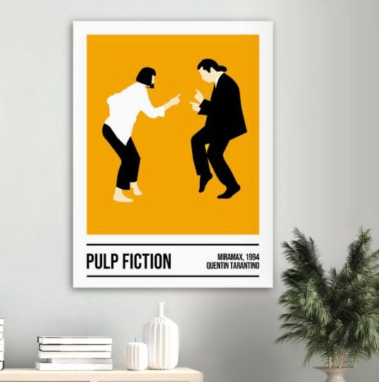 Pulp Fiction movie poster, Pulp Fiction dancing print, Mia Wallace