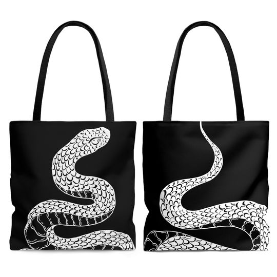 Snake - Reputation Vibes - Minimalist - Goth - Punk - Taylorr Swifts - Snake Print - AOP Tote Bag