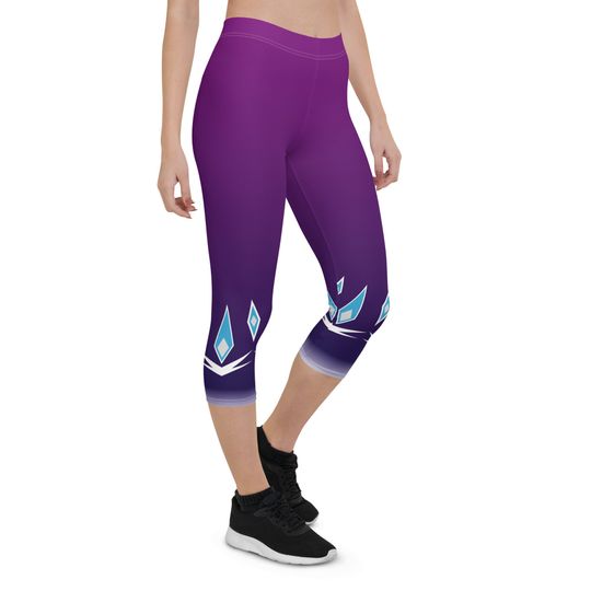 Ice Queen 2 Purple Running Costume Capri Leggings