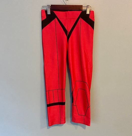 Red Dark Side Guard Running Costume Capri Leggings