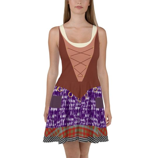 Witch Mary Running Costume Skater Dress