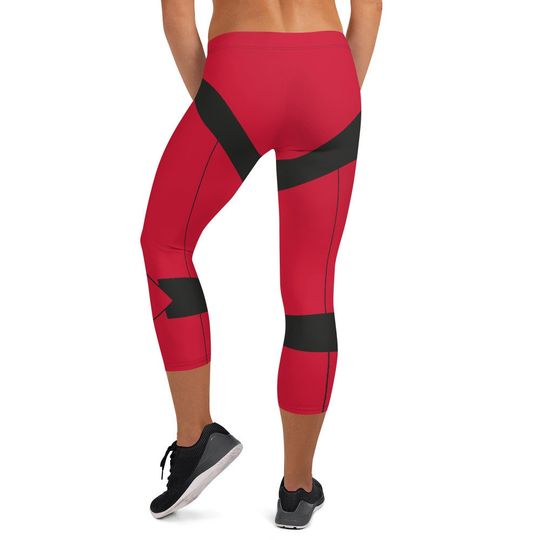 Red Dark Side Guard Running Costume Capri Leggings