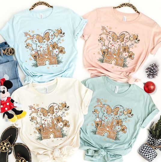 Disney Gingerbread Castle Shirt, Mickey Christmas Gingerbread Shirt