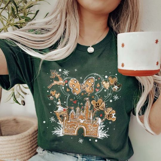Disney Gingerbread Castle Shirt, Mickey Christmas Gingerbread Shirt