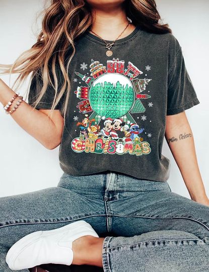 Disney Christmas Shirt, Disney Epcot Christmas Shir