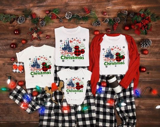 Disney Christmas Family Matching Shirt, Disney Castle Christmas Shirt
