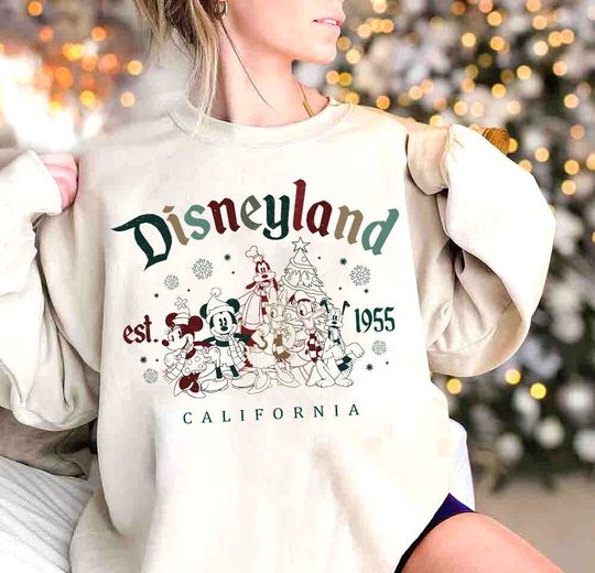 Disneyland Christmas Sweatshirt, Vintage Disneyland Christmas Sweatshirt