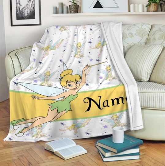 Personalized Name Disney Tinker Bell Blanket