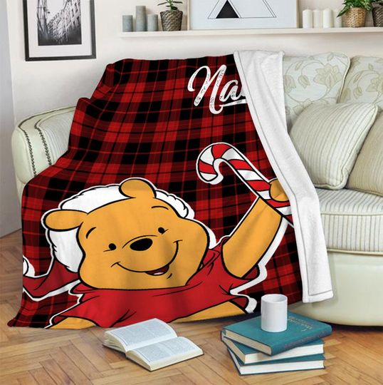 Personalized Disney Winnie the Pooh Christmas Blanket