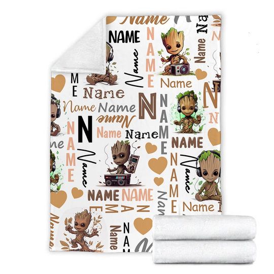 Personalized Disney I Am Groot The Guardians of the Galaxy Blanket