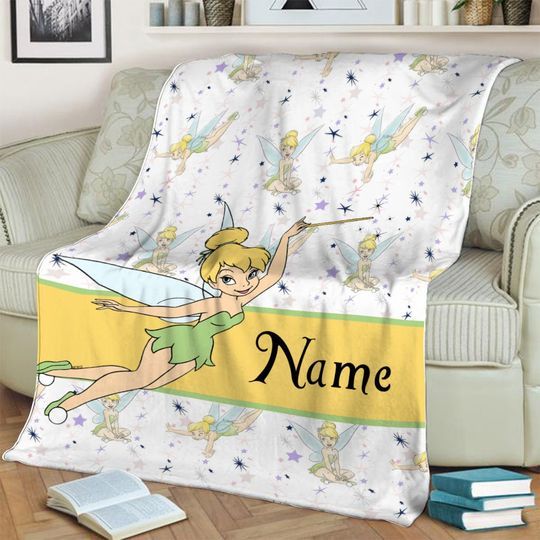 Personalized Name Disney Tinker Bell Blanket
