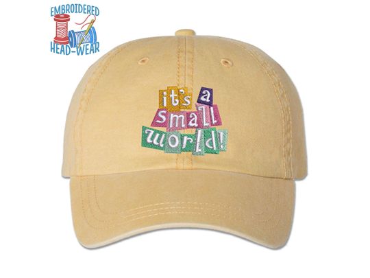 It's a Small World Embroidered Hat | Disney Small World Vintage Classic Style Cap