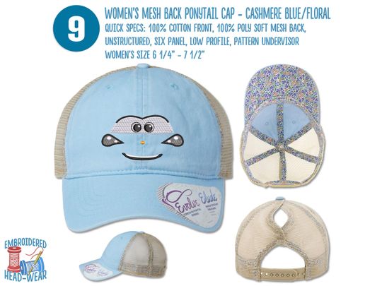 Sally Carrera Face Embroidered Cap