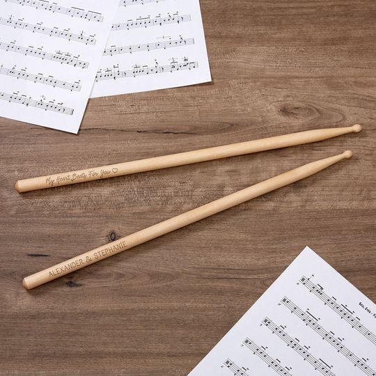 My Heart Beats For You Personalized Drumsticks, Romantic Gift, Gift for Him, Valentine's Day