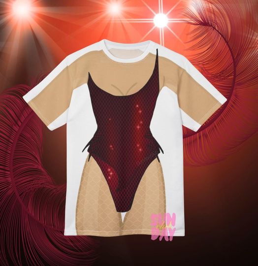 Red Showgirl Bodysuit Shirt