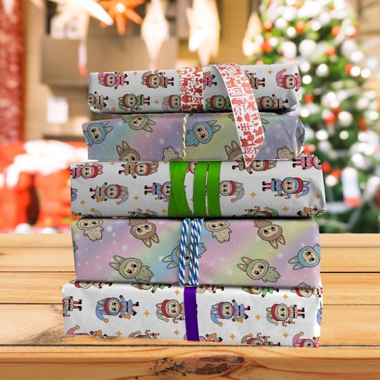 Labubu Xmas Elves Wrapping Paper Gift Wrap Christmas paper