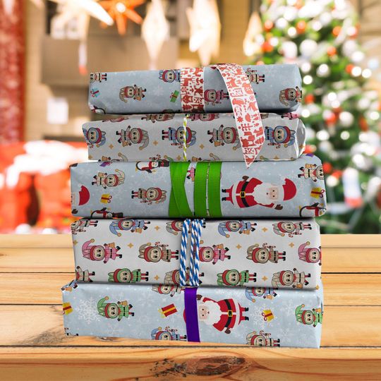 Labubu Xmas Santa Elves Wrapping Paper Custom Gift Wrap Merry Christmas paper