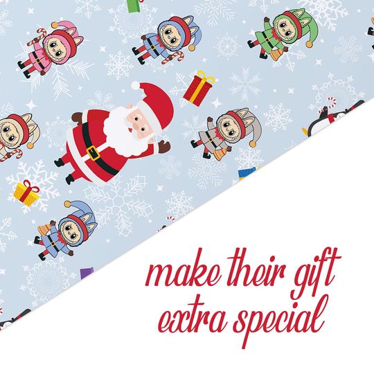 Labubu Xmas Santa Elves Wrapping Paper Custom Gift Wrap Merry Christmas paper