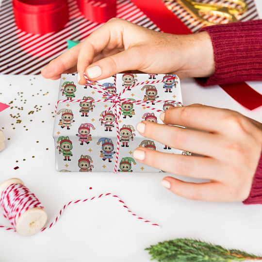 Labubu Xmas Elves Wrapping Paper Gift Wrap Christmas paper
