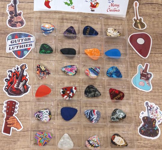 24-Day Guitar Advent Calendar 2025 with Guitar Pics and Accessories