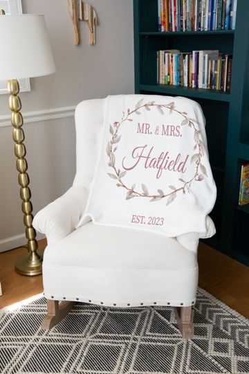 Mr And Mrs Blanket, Wedding Blanket , Anniversary Blanket, Couple
