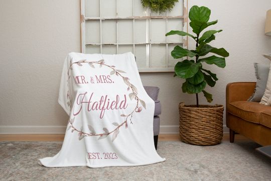 Mr And Mrs Blanket, Wedding Blanket , Anniversary Blanket, Couple
