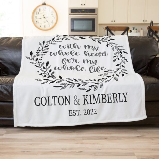 Personalized Wedding Blanket , Anniversary Blanket, Couple