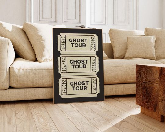 halloween | ghost tour ticket | cute halloween decor | halloween print | trendy halloween art