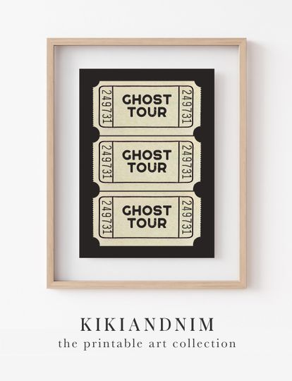 halloween | ghost tour ticket | cute halloween decor | halloween print | trendy halloween art