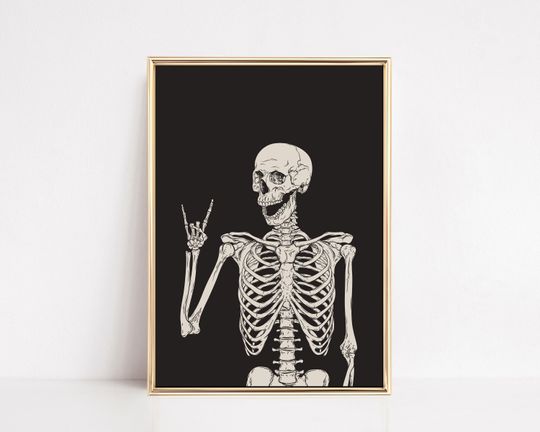 halloween printable wall art | halloween skeleton print | halloween decor