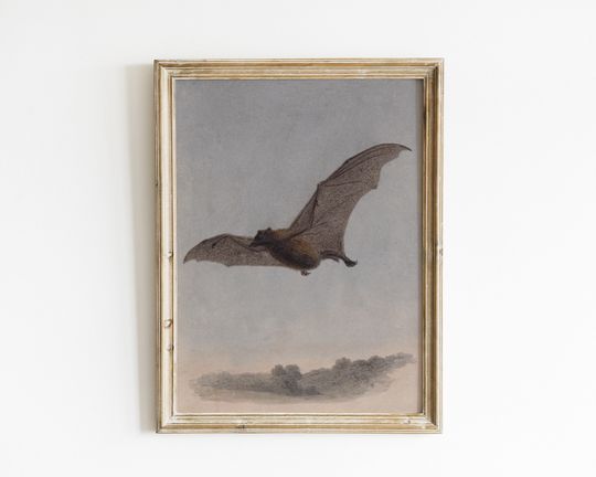 bat wall art | vintage halloween decor | halloween wall art | dark art | dark academia decor | gothic decor