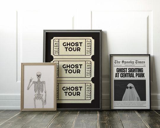 halloween | ghost tour ticket | cute halloween decor | halloween print | trendy halloween art
