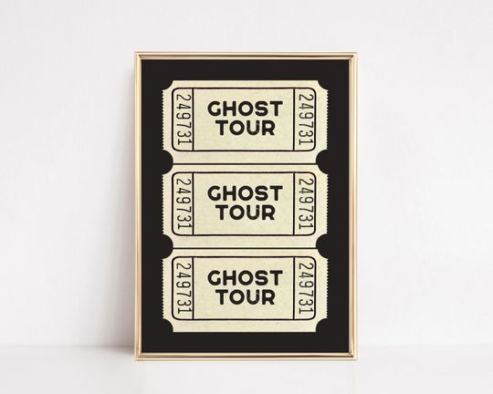 halloween | ghost tour ticket | cute halloween decor | halloween print | trendy halloween art