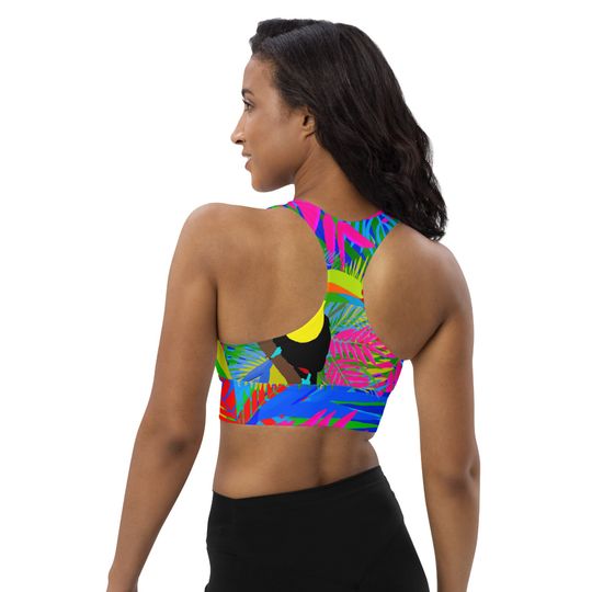 Tropical Jungle Longline Sports Bra