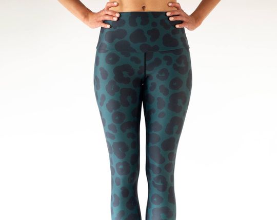 GREEN LEOPARD Dark Green Yoga Leggings