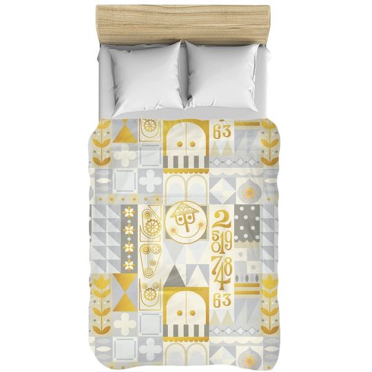 Gray It's a Small World Comforter, Disney Comforter, Disney Home Decor, Gift for Her, Disney Blanket Christmas Gift, Gifts for Her