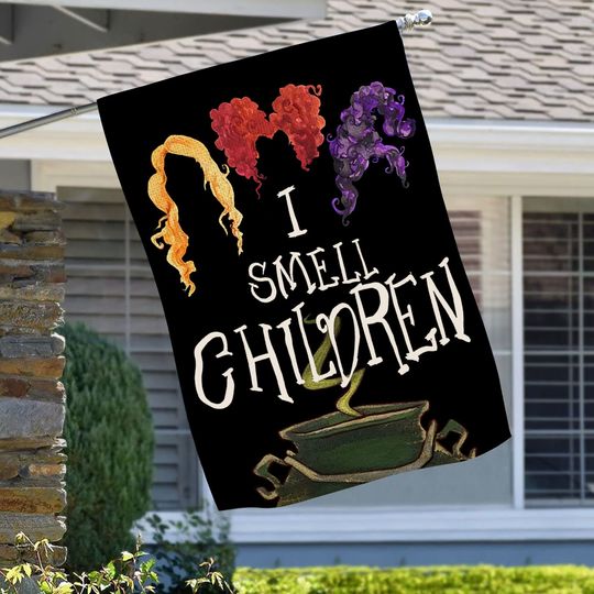 I Smell Children Hocus Pocus Halloween House Flag