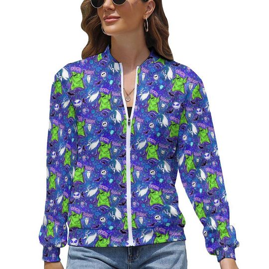 Oogie Boogie Zip-Up Jacket | Nightmare Before Christmas Jacket | Jack Skellington Scrub Jacket | Disney Jacket | Disney Nurse Jacket