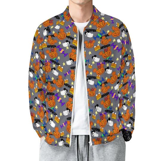 Mickey Pumpkins Zip-Up Jacket | Mickey Halloween Jacket | Halloween Scrub Jacket | Disney Parks Jacket | Disney Nurse Jacket
