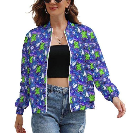 Oogie Boogie Zip-Up Jacket | Nightmare Before Christmas Jacket | Jack Skellington Scrub Jacket | Disney Jacket | Disney Nurse Jacket
