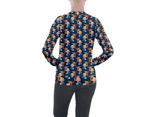 Pinocchio Zip-up Jacket | Disney Nurse Jacket | Disney Scrub Top