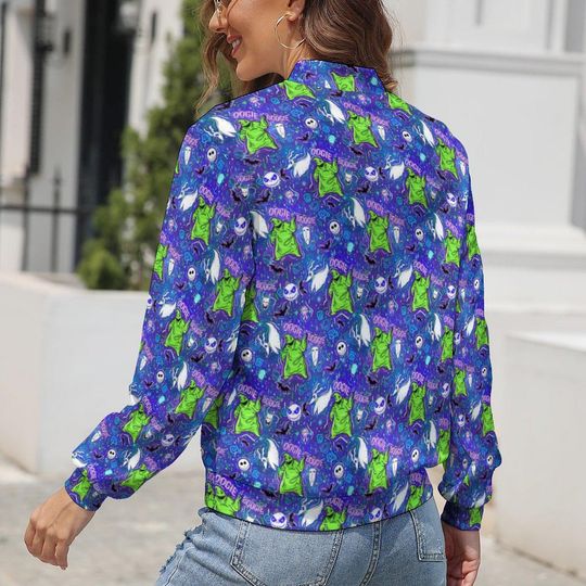 Oogie Boogie Zip-Up Jacket | Nightmare Before Christmas Jacket | Jack Skellington Scrub Jacket | Disney Jacket | Disney Nurse Jacket