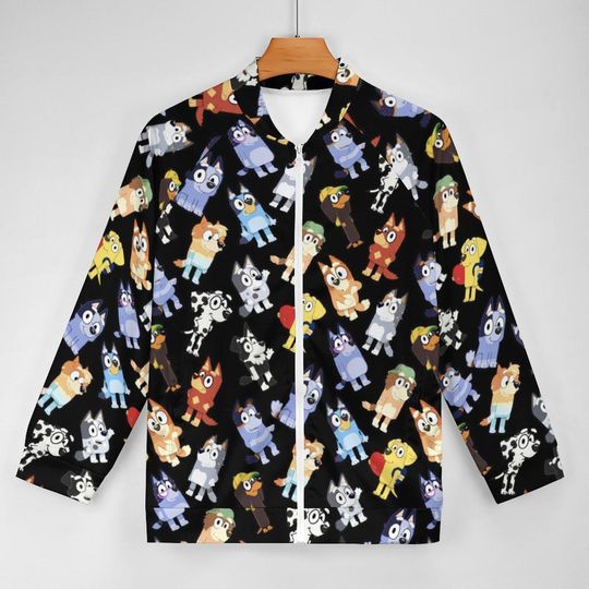 Blue Dogs Jacket | Blue Dogs Zip-up Jacket | Disney Scrub Jacket | Disney Nurse Jacket | Disney Zip-Up Jacket