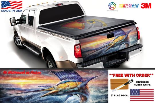 Marlin Fish Sailfish Jumping Tailgate Truck Bed Decal