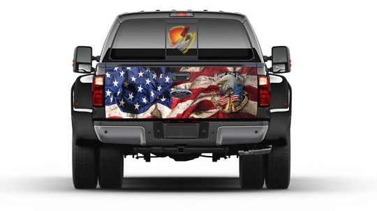 American Flag Veterans  Patriotic Tailgate Truck Bed Decal