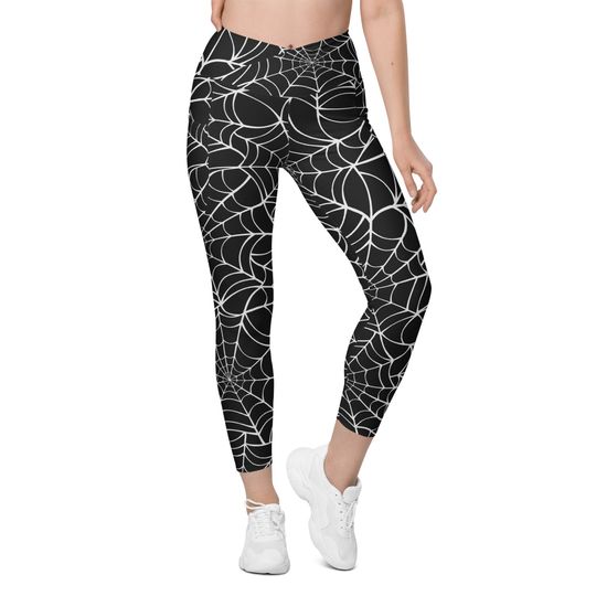 Spiderweb Crossover Leggings with Pockets