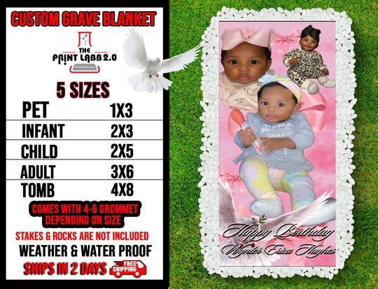 Memorial Grave Blanket | Custom Grave Blanket | Grave Funeral Blanket